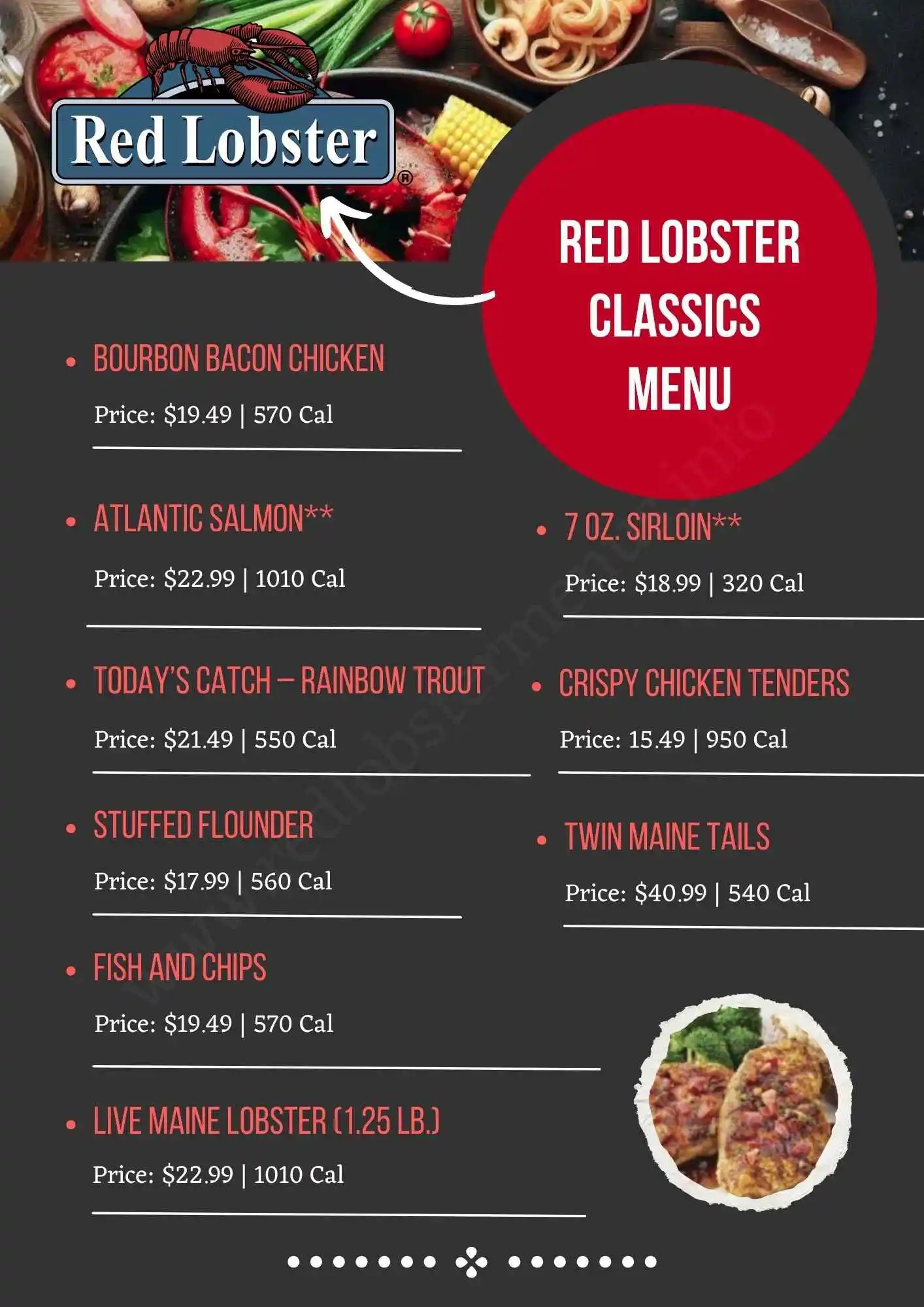 Red Lobster Classics Menu