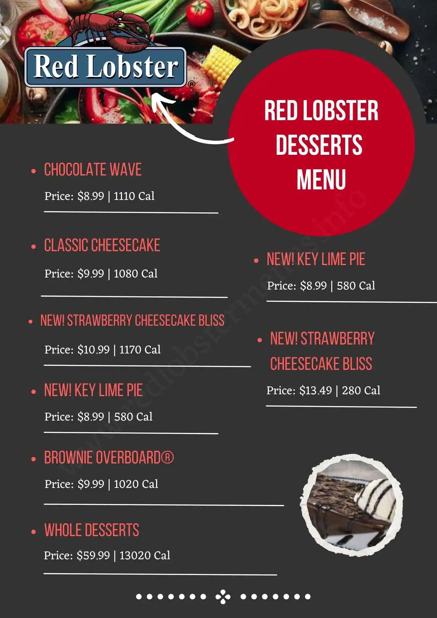 Red Lobster Desserts Menu