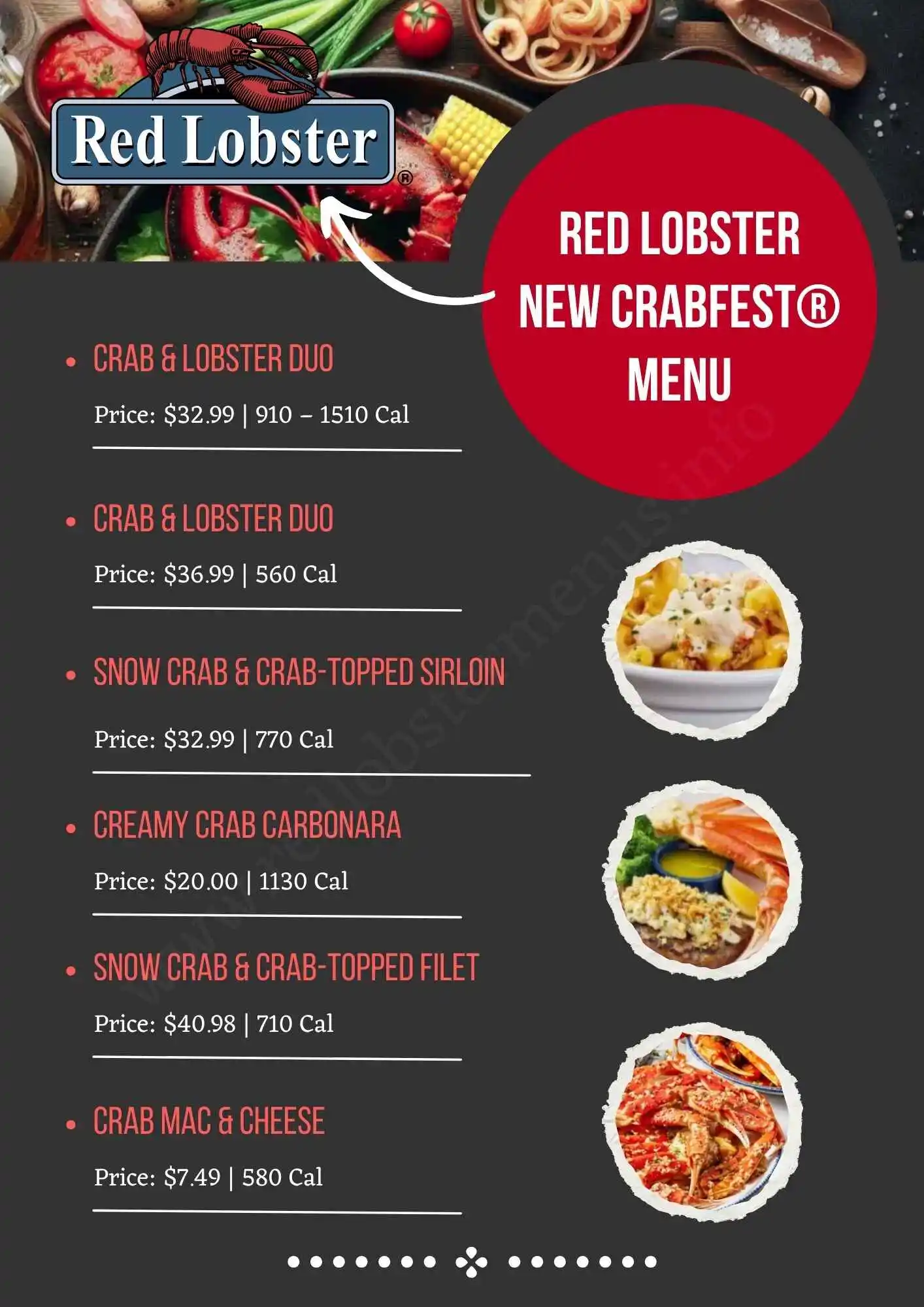 Red Lobster New Crabfest® Menu